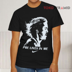 Pre Lives In Me Steve Prefontaine Running Black T shirt