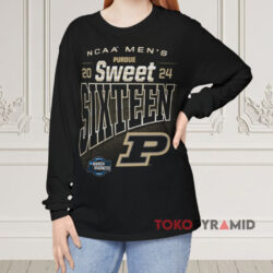 Purdue MBB 2024 Sweet Sixteen Streetwear Shirt 4 Purdue Mbb 2024 Sweet Sixteen Streetwear Black Long sleeved