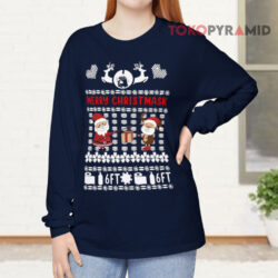 Quarantine Ugly Merry Christmask Santa 6 Feet Away Sweatshirt 4 Quarantine Ugly Merry Christmask Santa 6 Feet Away Long sleeved