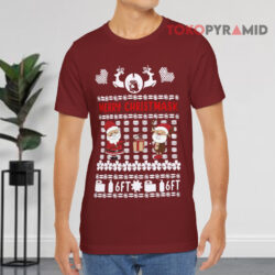 Quarantine Ugly Merry Christmask Santa 6 Feet Away Sweatshirt 2 Quarantine Ugly Merry Christmask Santa 6 Feet Away T shirt