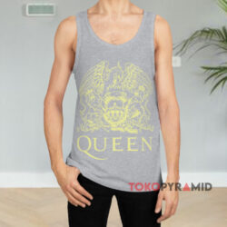 Queen Logo Freddie Mercury Shirt 3 Queen Logo Freddie Mercury Grey Tank Top