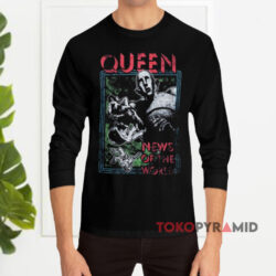 Queen News Of The World Freddie Mercury Shirt 4 Queen News Of The World Freddie Mercury Black Long sleeved