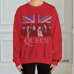 Queen Vintage Union Jack Burnout Red T shirt