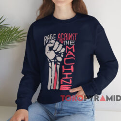 Rage Against the Machine Fist T-shirt 4 Rage Against The Machine Fist T shirt Navy Sweatshirt