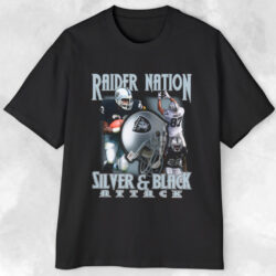 Raider Nation Silver & Black Attack T shirt