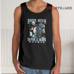 Raider Nation Silver & Black Attack Tank Top