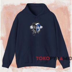 Raiders and Dodgers Inside My Heart Shirt 2 Raiders And Dodgers Inside My Heart Shirt Navy Hoodie