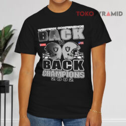 Raiders Back To Back Champions 2002 Black T shirt