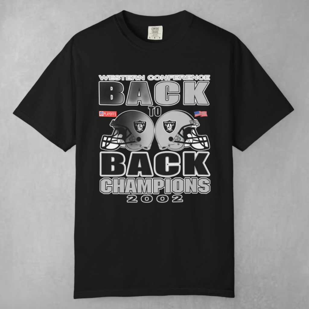 Raiders Back To Back Champions 2002 T shirt Raiders Back To Back Champions 2002 T shirt