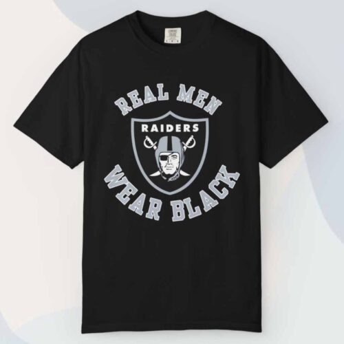 Raiders Real Men Wear Black T shirt