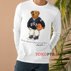 Ralph Lauren Polo Bear Usa Basketball White Long sleeved