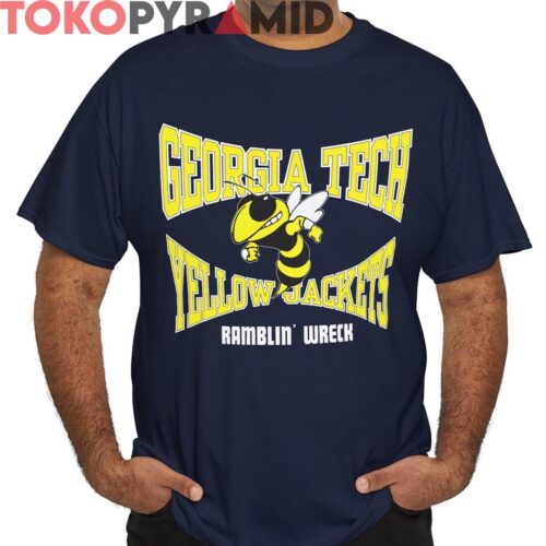 Rare 1990 Georgia Tech Yellow Jackets Shirt Ramblin Wreck