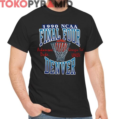 Rare 1990 NCAA Final Four Denver Shirt Arkansas Duke Georgia Tech UNLV