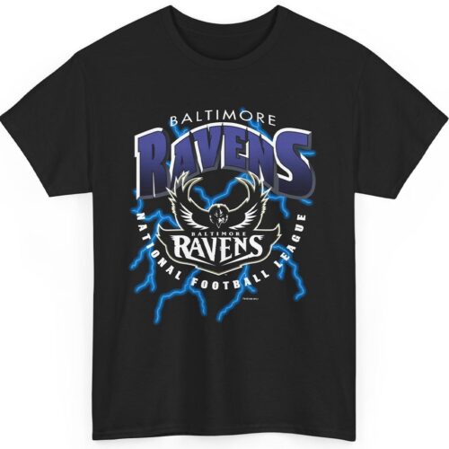 Rare 1996 Baltimore Ravens Lightning NFL Shirt Rare 1996 Baltimore Ravens Lightning NFL Shirt