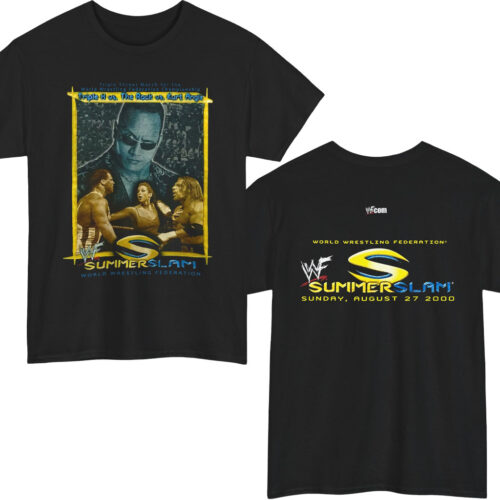 Rare 2000 WWF Summerslam Shirt Triple H The Rock Kurt Angle Shirt