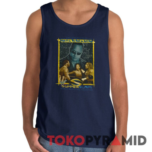 Rare 2000 WWF Summerslam Shirt Triple H The Rock Kurt Angle Tank Top
