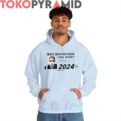 Rare Bad Bunny 2024 Most Wanted Tour 2-Sided Shirt 3 Rare Bad Bunny 2024 Most Wanted Tour 2 Sided