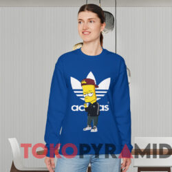 Rare Bart Simpson x Adidas T-shirt 2 Rare Bart Simpson X Adidas T shirt Blue Sweatshirt