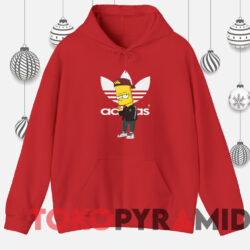 Rare Bart Simpson x Adidas T-shirt 3 Rare Bart Simpson X Adidas T shirt Red Hoodie