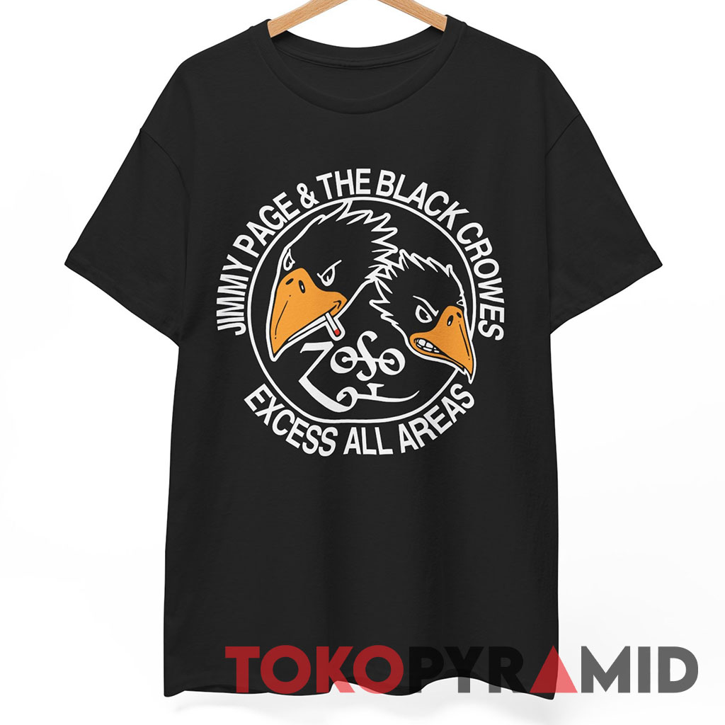 Rare Jimmy Page Black Crowes Excess All Areas Shirt Rare Jimmy Page Black Crowes Excess All Areas Shirt