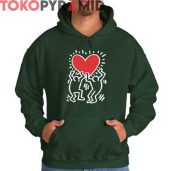 Rare Keith Haring Holding Heart Shirt 3 Rare Keith Haring Holding Heart Shirt