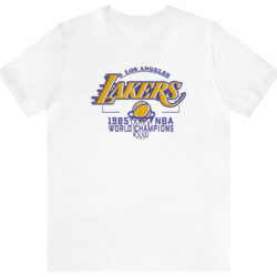 Rare La Lakers 1985 Nba World Champions Tee White T shirt