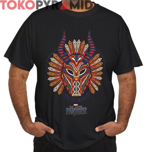 Rare Marvel Black Panther Erik Killmonger Mask Shirt