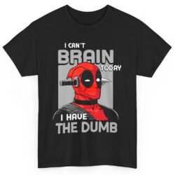 Rare Marvel Deadpool I Can't Brain Today Shirt