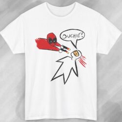 Rare Marvel Deadpool Ouchie Drawing Shirt