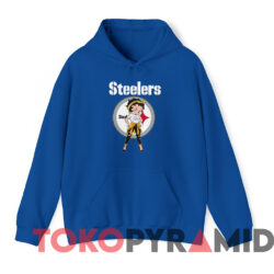 Rare Pittsburgh Steelers Betty Boop T shirt Blue Hoodie