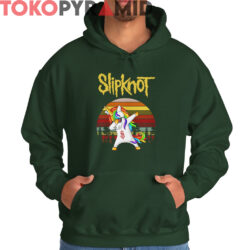 Rare Retro Slipknot Unicorn Dabbing Sunset Shirt