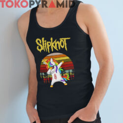 Rare Retro Slipknot Unicorn Dabbing Sunset Shirt