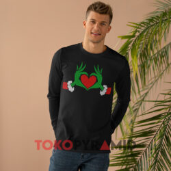 Rare Ugly Elf With Cute Heart Hands Style Christmas Sweatshirt 4 Rare Ugly Elf With Cute Heart Hands Style Christmas Black Long sleeved