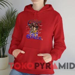 Rare Vintage 1988 Los Angeles Lakers 6 Pack Tee Red Hoodie