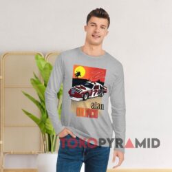 Rare Vintage 1989 Alan Kulwicki Nascar T shirt Zerex Grey Long sleeved