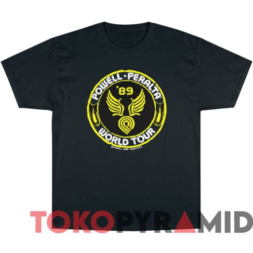 Rare Vintage 1989 Powell Peralta Bones Brigade World Tour Tee Black T shirt Rare Vintage 1989 Powell Peralta Bones Brigade World Tour Tee Black T shirt