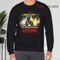 Rare Vintage 1989 Wwf Wrestlemania V Mega powers Explode Sweatshirt Front