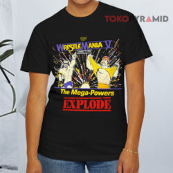 Rare Vintage 1989 Wwf Wrestlemania V Mega powers Explode T shirt Front