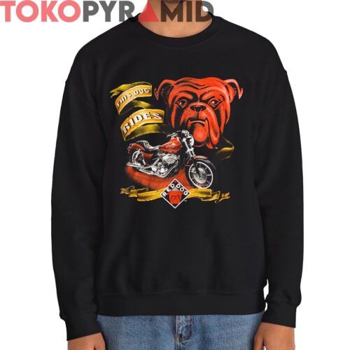 Rare Vintage 1995 Red Dog This Dog Rides Harley Shirt