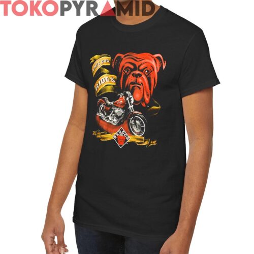 Rare Vintage 1995 Red Dog This Dog Rides Harley Shirt