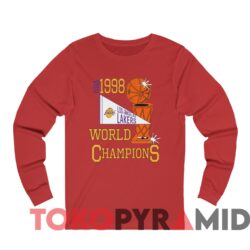 Rare Vintage 1998 Los Angeles Lakers World Champions Tee 3 Rare Vintage 1998 Los Angeles Lakers World Champions Tee Red Long sleeved