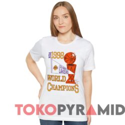 Rare Vintage 1998 Los Angeles Lakers World Champions Tee White T shirt
