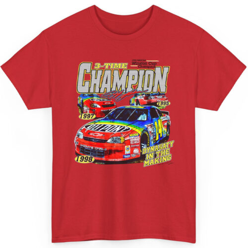 Rare Vintage 1998 Nascar Jeff Gordon 3 Time Champion Shirt