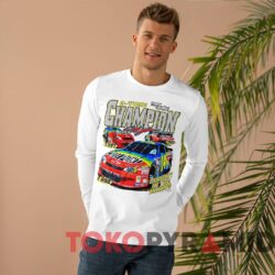 Rare Vintage 1998 Nascar Jeff Gordon 3 Time Champion T-shirt 4 Rare Vintage 1998 Nascar Jeff Gordon 3 Time Champion White Long sleeved