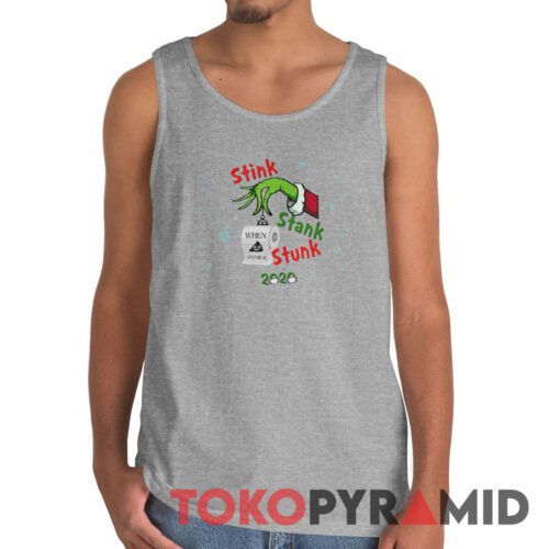 Rare Vintage 2020 The Grinch Ornament Stink Stank Stunk Face Mask Tank Top