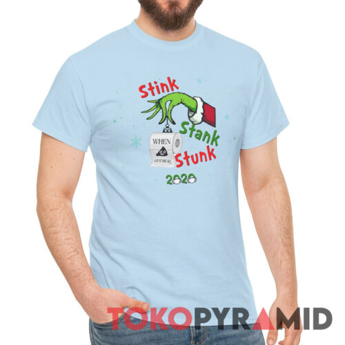 Rare Vintage 2020 The Grinch Ornament Stink Stank Stunk Face Mask Tee
