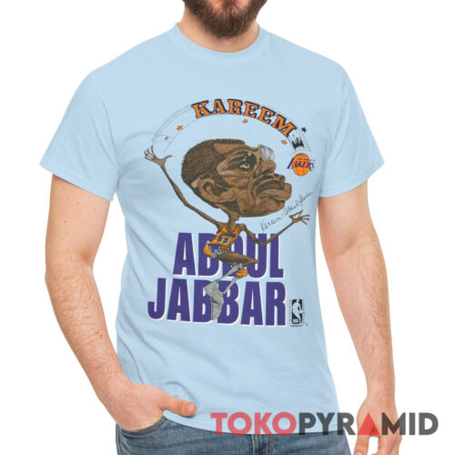 Rare Vintage 80s Los Angeles Lakers Kareem Abdul Jabbar Caricature Shirt