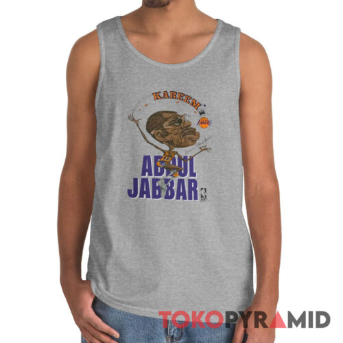 Rare Vintage 80s Los Angeles Lakers Kareem Abdul Jabbar Caricature Tank Top