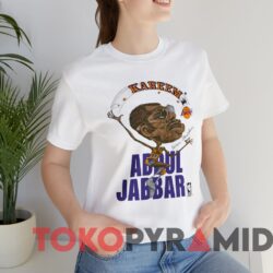 Rare Vintage 80s Los Angeles Lakers Kareem Abdul Jabbar Caricature Tee White T shirt
