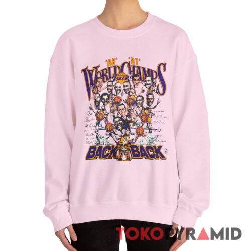 Rare Vintage 87 88 Lakers Salem Caricature Back To Back Champions Sweatshirt